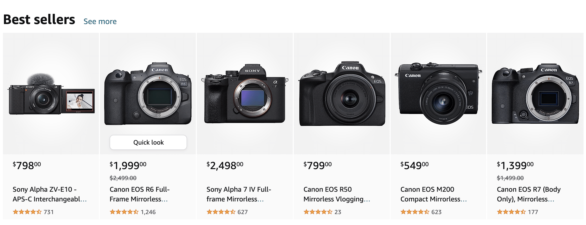 How much is a camera on Amazon?