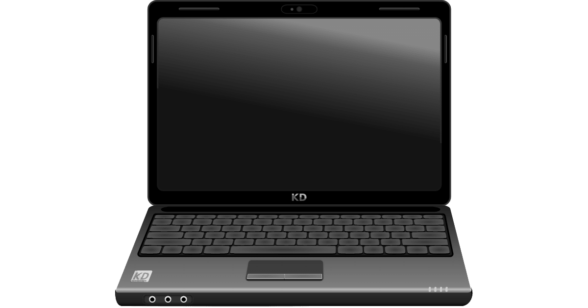 black laptop illustration