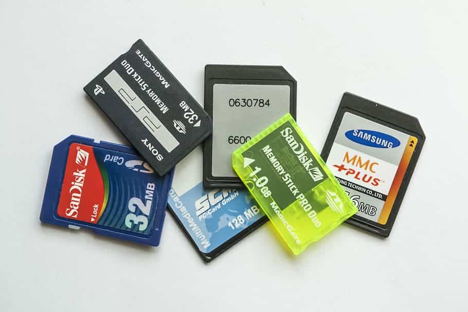 Different brands of SD cards