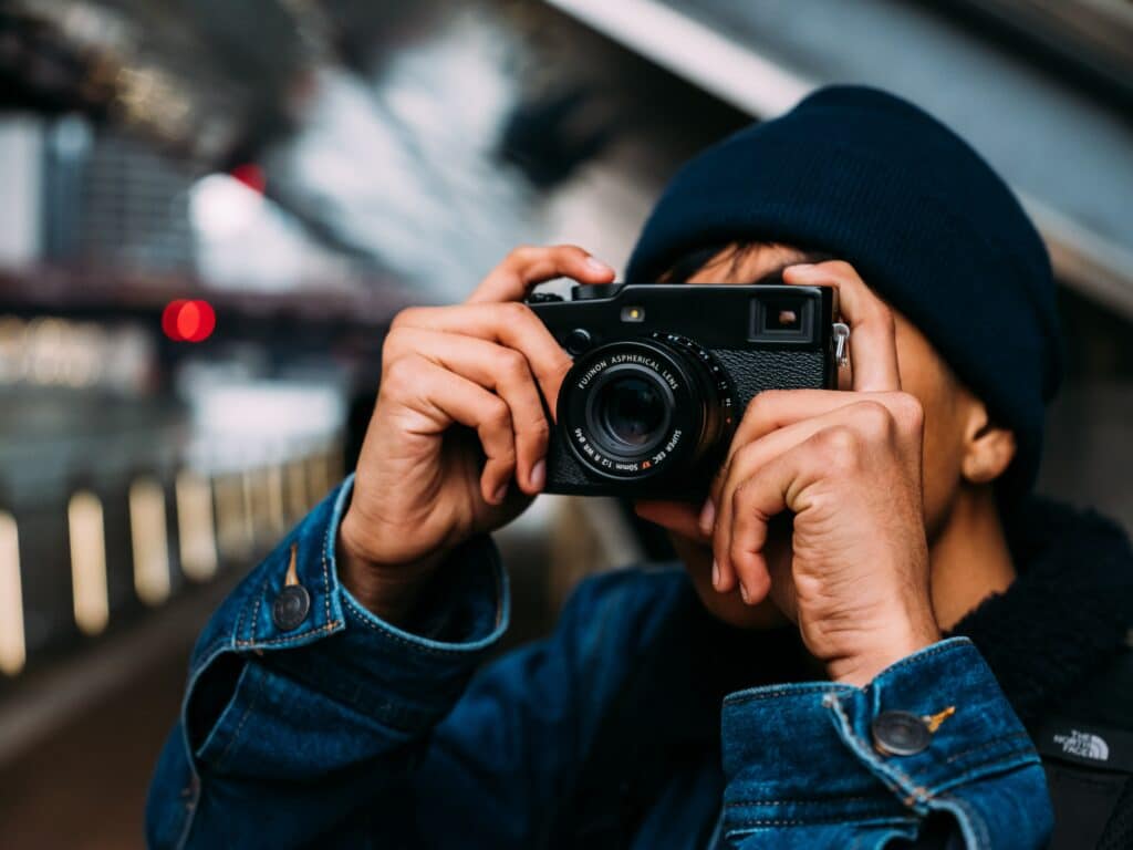 A Photographer holding camera